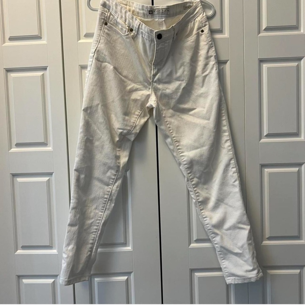 Anne Klein White Skinny Jeans |‎ Women’s Size 4P | Stretch Denim